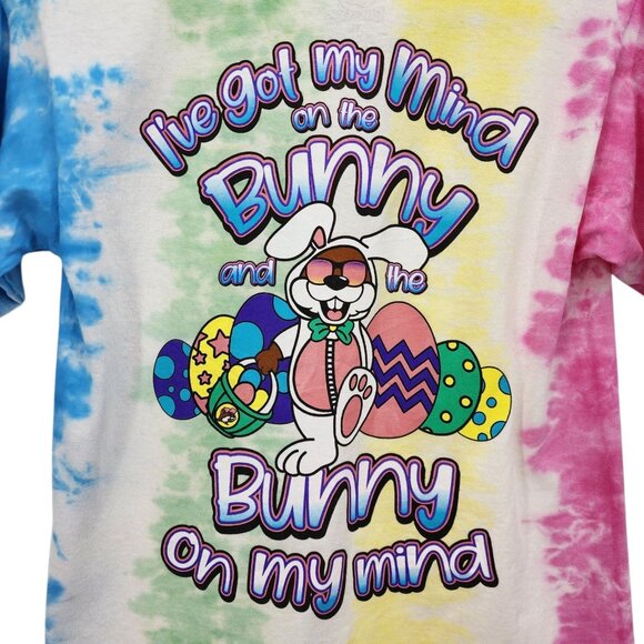 NEW Buc-ee's Youth Large Shirt Bunny On My Mind Easter Tie-Dye Tee Multicolor - Picture 4 of 8